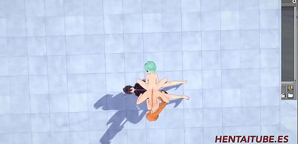 trendsSword Art Online Hentai 3D - Threesome, Asuana and Asada masturbate Kirito with their ass and he cums on her buttocks - Japanese Anime Manga Cartoon Porn